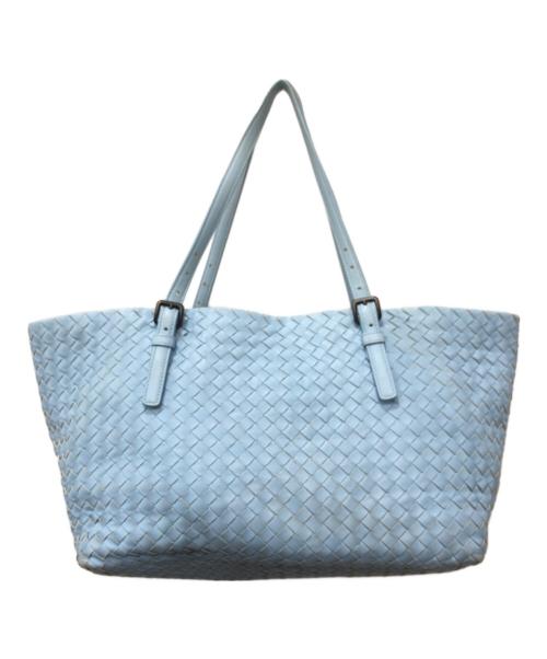 BOTTEGA VENETA（ボッテガベネタ）BOTTEGA VENETA (ボッテガベネタ) イントレチャート トートバッグ ブルー サイズ:下記参照の古着・服飾アイテム