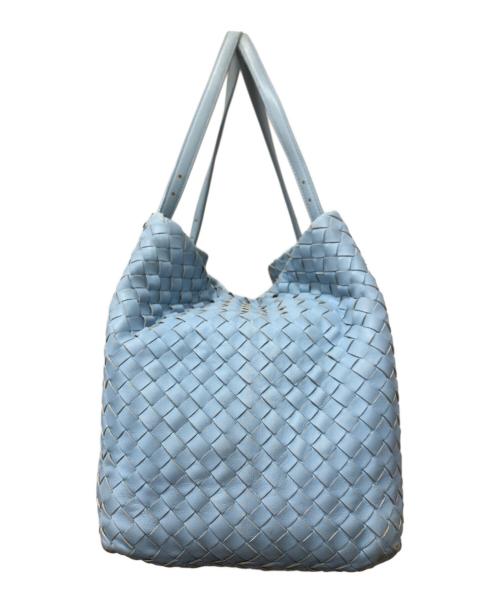 BOTTEGA VENETA（ボッテガベネタ）BOTTEGA VENETA (ボッテガベネタ) イントレチャート トートバッグ ブルー サイズ:下記参照の古着・服飾アイテム