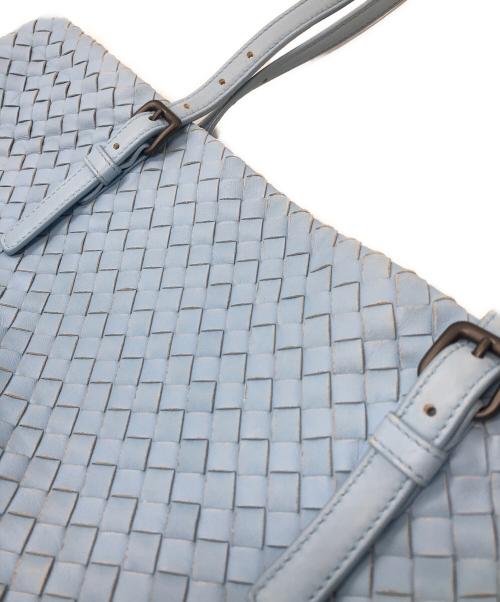 BOTTEGA VENETA（ボッテガベネタ）BOTTEGA VENETA (ボッテガベネタ) イントレチャート トートバッグ ブルー サイズ:下記参照の古着・服飾アイテム