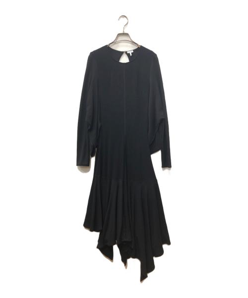 LOEWE（ロエベ）LOEWE (ロエベ) アシンメトリーワンピース ブラック サイズ:SIZE 34の古着・服飾アイテム