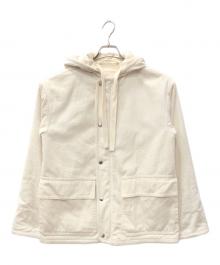 JIL SANDER+（ジルサンダープラス）の古着「フーデッドコーデュロイブルゾン」｜ホワイト