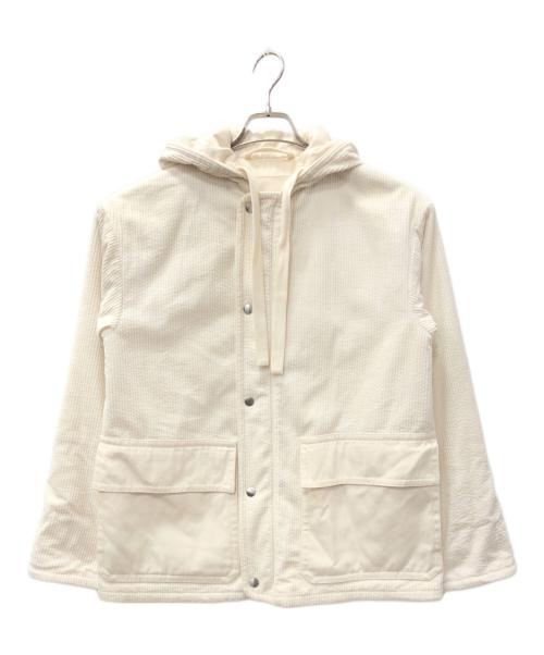 JIL SANDER+（ジルサンダープラス）JIL SANDER+ (ジルサンダープラス) フーデッドコーデュロイブルゾン ホワイト サイズ:SIZE 32の古着・服飾アイテム