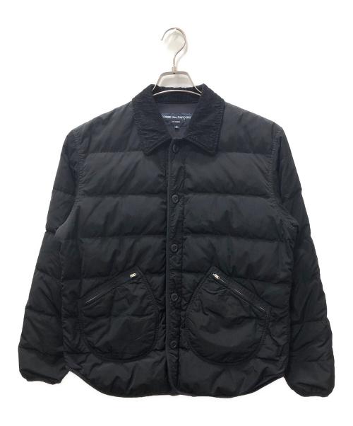COMME des GARCONS HOMME（コムデギャルソン オム）COMME des GARCONS HOMME (コムデギャルソン オム) 後染め加工コーデュロイ襟ダウンジャケット ブラック サイズ:SIZE Sの古着・服飾アイテム