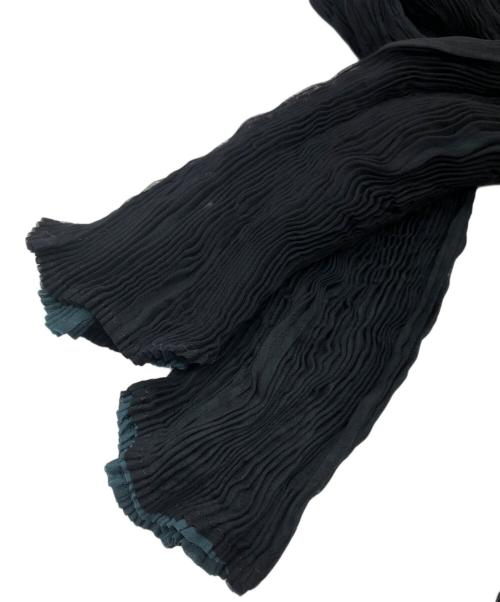 ISSEY MIYAKE（イッセイミヤケ）ISSEY MIYAKE (イッセイミヤケ) プリーツショールカーディガン ブラック×グリーン サイズ:SIZE 2の古着・服飾アイテム