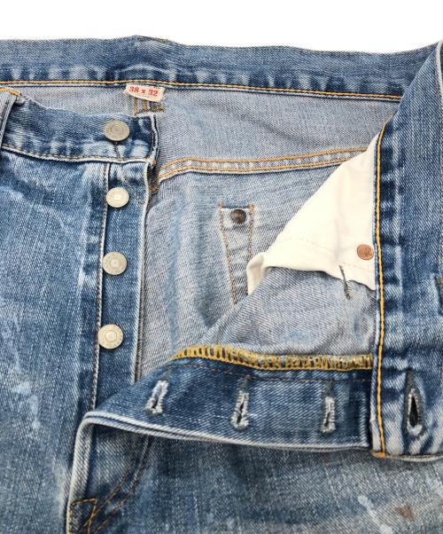 RRL（ダブルアールエル）RRL (ダブルアールエル) ペンキ加工デニムパンツ ブルー サイズ:SIZE 38の古着・服飾アイテム