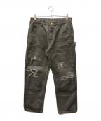 KAMIYAカミヤ）の古着「ボロダック ペインターパンツ ダブルニー / BORO DUCK PAINTER PANTS」｜グレー
