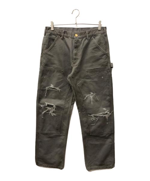 KAMIYA（カミヤ）KAMIYA (カミヤ) ボロダック ペインターパンツ ダブルニー / BORO DUCK PAINTER PANTS グレー サイズ:SIZE XSの古着・服飾アイテム