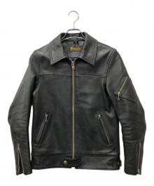 RUDE GALLERY BLACK REBEL（ルードギャラリー ブラックレーベル）の古着「NITE キップレザーシングルライダースジャケット」｜ブラック