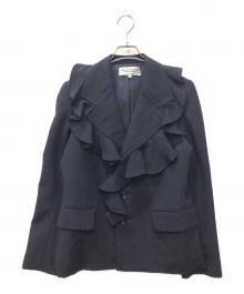 ROBE DE CHAMBRE COMME DES GARCONS（ローブドシャンブル コムデギャルソン）の古着「ジャガードフリル3Bジャケット」｜ネイビー