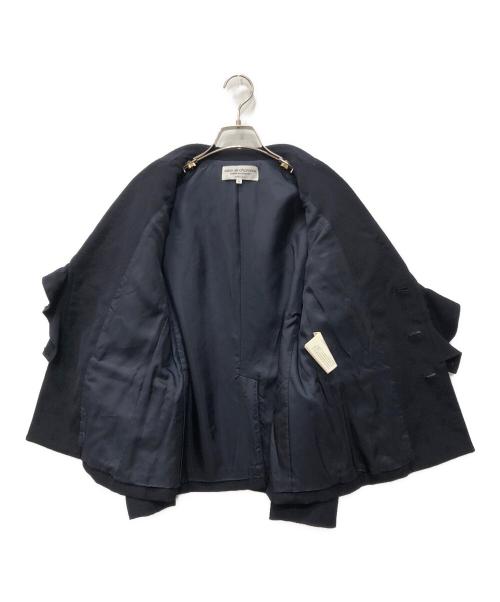 ROBE DE CHAMBRE COMME DES GARCONS（ローブドシャンブル コムデギャルソン）ROBE DE CHAMBRE COMME DES GARCONS (ローブドシャンブル コムデギャルソン) ジャガードフリル3Bジャケット ネイビー サイズ:SIZE Mの古着・服飾アイテム