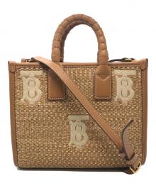 BURBERRY（バーバリー）の古着「Freya TBロゴ ラフィア 2wayバッグ」｜ベージュ