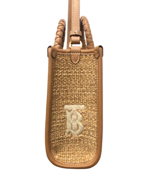BURBERRY（バーバリー）BURBERRY (バーバリー) Freya TBロゴ ラフィア 2wayバッグ ベージュ サイズ:下記参照の古着・服飾アイテム