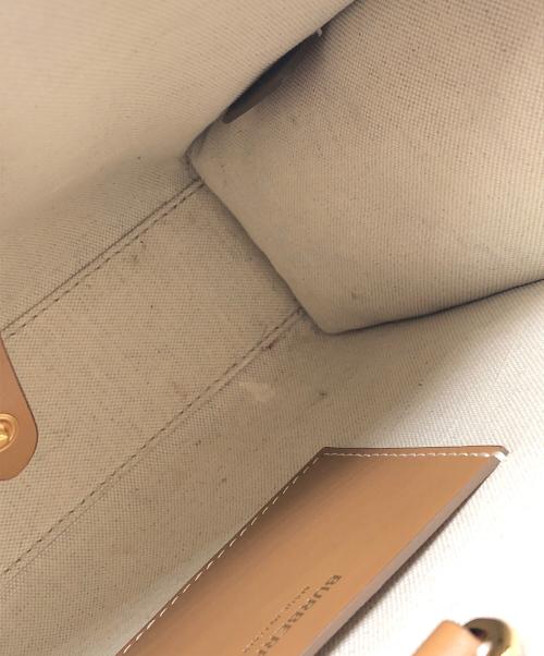 BURBERRY（バーバリー）BURBERRY (バーバリー) Freya TBロゴ ラフィア 2wayバッグ ベージュ サイズ:下記参照の古着・服飾アイテム