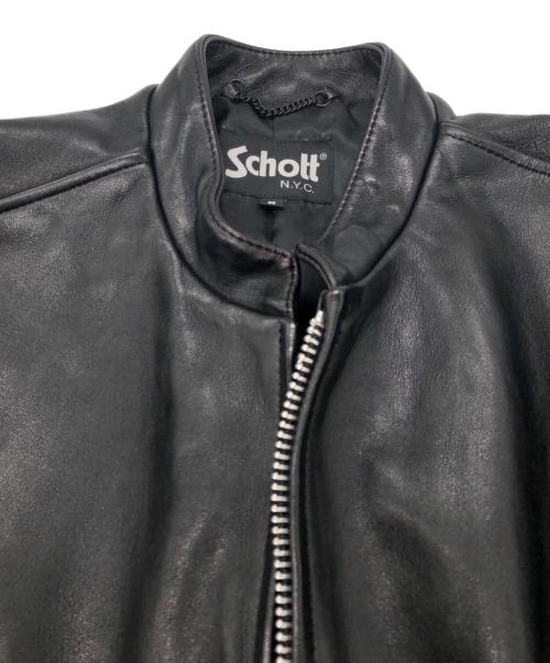 Schott（ショット）Schott (ショット) ラムレザーシングルライダースジャケット ブラック サイズ:SIZE Mの古着・服飾アイテム