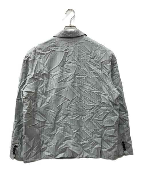 stussy（ステューシー）stussy (ステューシー) DOUBLE-BREASTED BLAZER WRINKLED STRIPE グレー サイズ:SIZE Mの古着・服飾アイテム