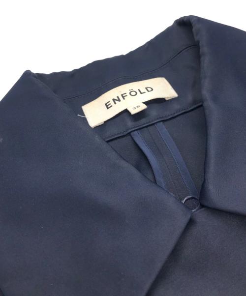 ENFOLD（エンフォルド）ENFOLD (エンフォルド) ヘビーサテンドロストビッグジャケット ネイビー サイズ:38の古着・服飾アイテム