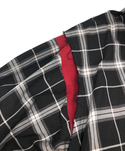BALENCIAGA（バレンシアガ）BALENCIAGA (バレンシアガ) レイヤード チェックシャツ ブラック×レッド サイズ:36の古着・服飾アイテム