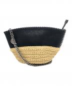 STELLA McCARTNEYステラマッカートニー）の古着「FALABELLA ラフィアショルダーバッグ」｜ベージュ