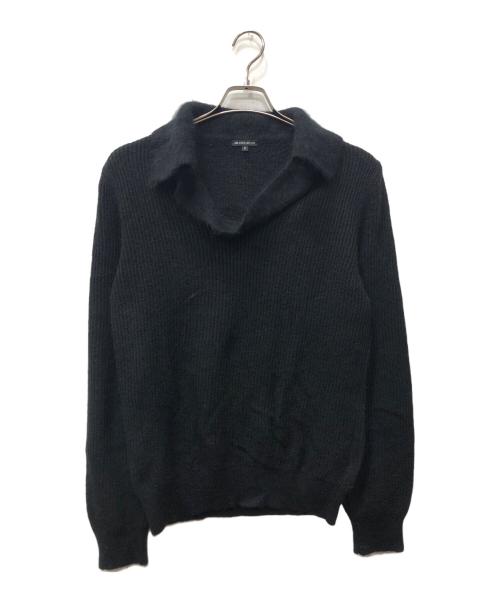 ANN DEMEULEMEESTER（アンドゥムルメステール）ANN DEMEULEMEESTER (アンドゥムルメステール) 襟付モヘアニット ブラック サイズ:Sの古着・服飾アイテム