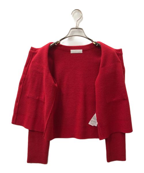 CELFORD（セルフォード）CELFORD (セルフォード) トリムミニニットワンピースセット レッド サイズ:SIZE 36の古着・服飾アイテム