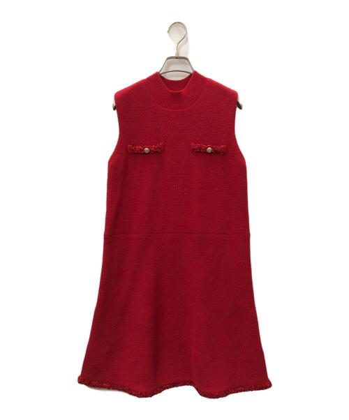 CELFORD（セルフォード）CELFORD (セルフォード) トリムミニニットワンピースセット レッド サイズ:SIZE 36の古着・服飾アイテム
