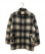 paddle and saddleー）の古着「シャド-チェックウールジップジャケット」｜ブラック