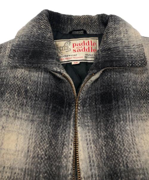 paddle and saddle（ー）paddle and saddle (ー) シャド-チェックウールジップジャケット ブラック サイズ:SIZE 38の古着・服飾アイテム