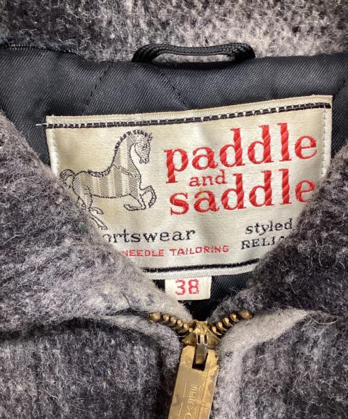 paddle and saddle（ー）paddle and saddle (ー) シャド-チェックウールジップジャケット ブラック サイズ:SIZE 38の古着・服飾アイテム