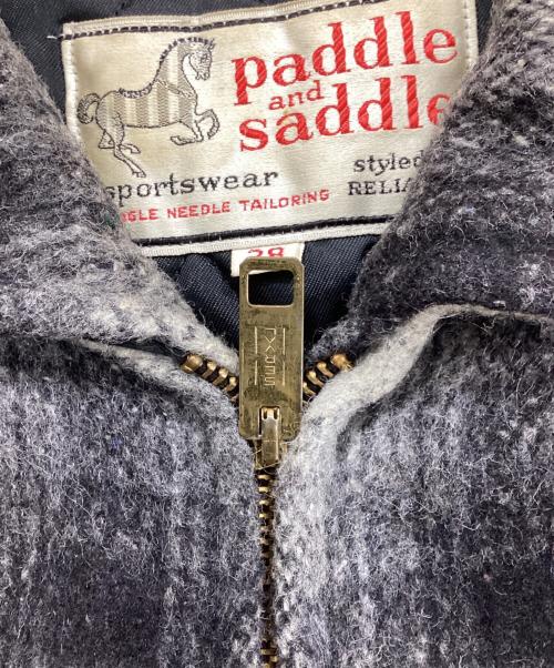 paddle and saddle（ー）paddle and saddle (ー) シャド-チェックウールジップジャケット ブラック サイズ:SIZE 38の古着・服飾アイテム