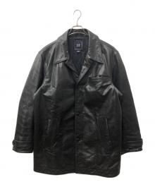 OLD GAP（オールドギャップ）の古着「レザーカーコート」｜ブラック