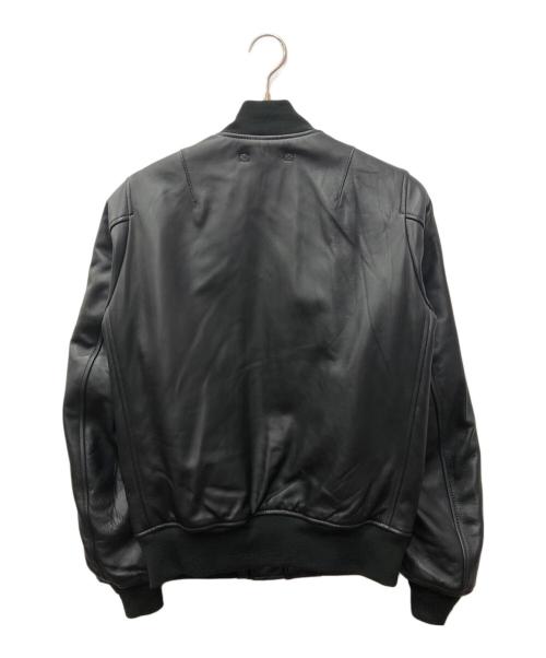 HOUSTON（ヒューストン）HOUSTON (ヒューストン) SHEEP LEATHER MA-1 FLIGHT JACKET ブラック サイズ:SIZE Sの古着・服飾アイテム