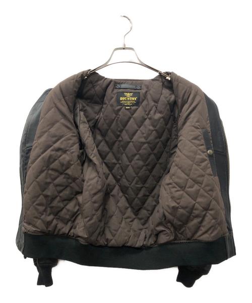HOUSTON（ヒューストン）HOUSTON (ヒューストン) SHEEP LEATHER MA-1 FLIGHT JACKET ブラック サイズ:SIZE Sの古着・服飾アイテム