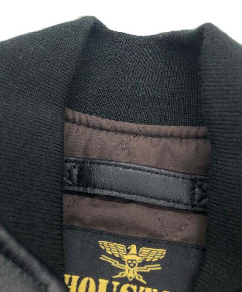 HOUSTON（ヒューストン）HOUSTON (ヒューストン) SHEEP LEATHER MA-1 FLIGHT JACKET ブラック サイズ:SIZE Sの古着・服飾アイテム