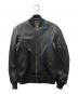 HOUSTON（ヒューストン）の古着「SHEEP LEATHER MA-1 FLIGHT JACKET」｜ブラック
