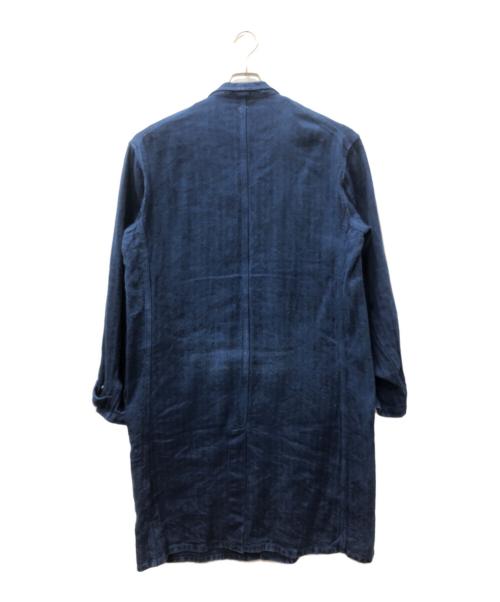 OUTIL（ウティ）OUTIL (ウティ) ヘリンボーンロングコート インディゴ サイズ:SIZE Mの古着・服飾アイテム