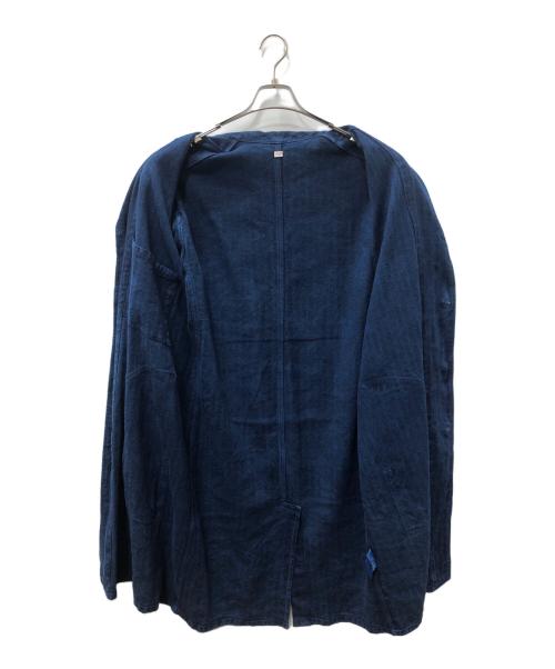 OUTIL（ウティ）OUTIL (ウティ) ヘリンボーンロングコート インディゴ サイズ:SIZE Mの古着・服飾アイテム