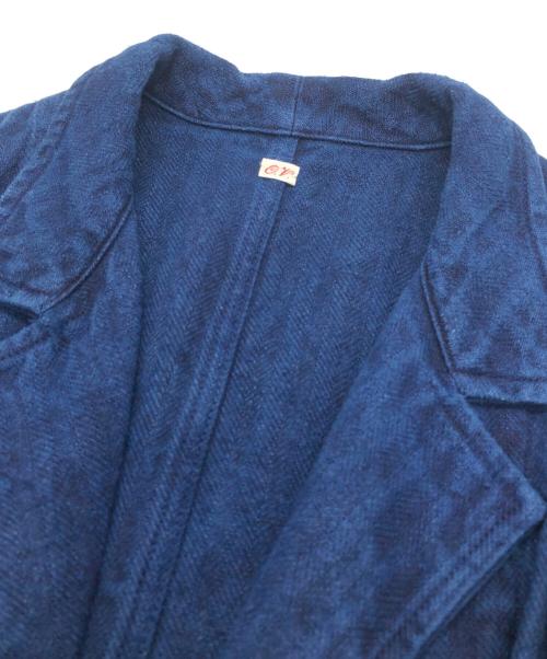 OUTIL（ウティ）OUTIL (ウティ) ヘリンボーンロングコート インディゴ サイズ:SIZE Mの古着・服飾アイテム