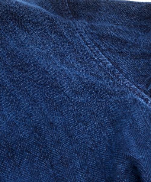 OUTIL（ウティ）OUTIL (ウティ) ヘリンボーンロングコート インディゴ サイズ:SIZE Mの古着・服飾アイテム