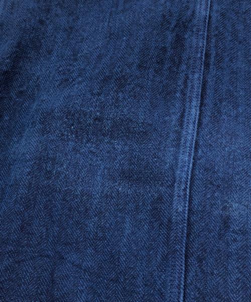 OUTIL（ウティ）OUTIL (ウティ) ヘリンボーンロングコート インディゴ サイズ:SIZE Mの古着・服飾アイテム