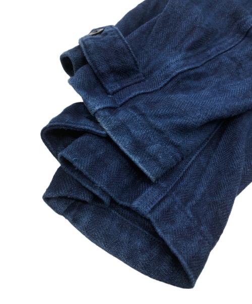 OUTIL（ウティ）OUTIL (ウティ) ヘリンボーンロングコート インディゴ サイズ:SIZE Mの古着・服飾アイテム