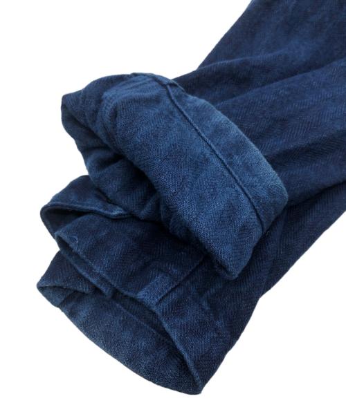 OUTIL（ウティ）OUTIL (ウティ) ヘリンボーンロングコート インディゴ サイズ:SIZE Mの古着・服飾アイテム
