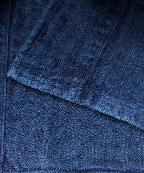 OUTIL（ウティ）OUTIL (ウティ) ヘリンボーンロングコート インディゴ サイズ:SIZE Mの古着・服飾アイテム