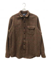 POLO RALPH LAUREN（ポロ・ラルフローレン）の古着「CLASSIC FIT エルボーパッチツイードシャツ」｜ブラウン