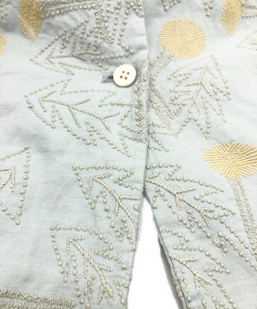mina perhonen（ミナ ペルホネン）mina perhonen (ミナ ペルホネン) tanpopo刺繍入りノーカラーコート グリーン サイズ:38の古着・服飾アイテム