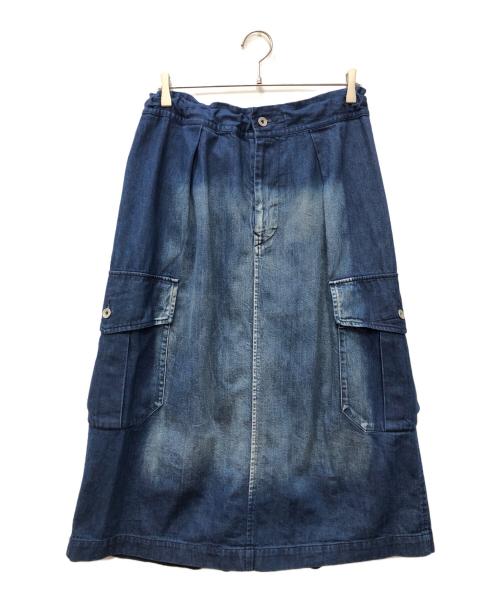Y's（ワイズ）Y's (ワイズ) SPOTTED DENIM SIDE POCKET STRAIGHT SKIRT インディゴ サイズ:1の古着・服飾アイテム
