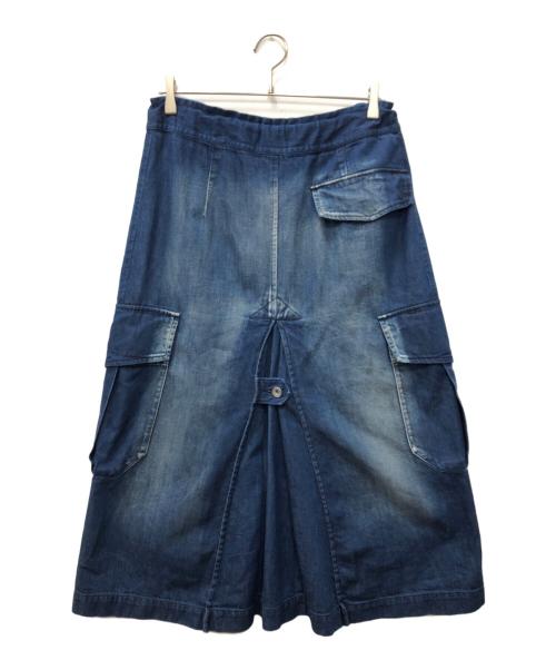 Y's（ワイズ）Y's (ワイズ) SPOTTED DENIM SIDE POCKET STRAIGHT SKIRT インディゴ サイズ:1の古着・服飾アイテム
