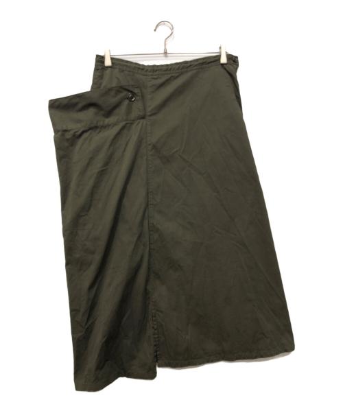 Y's（ワイズ）Y's (ワイズ) COTTON TWILL GARMENT DYE RIGHT BIG BELT SKIRT カーキ サイズ:1の古着・服飾アイテム
