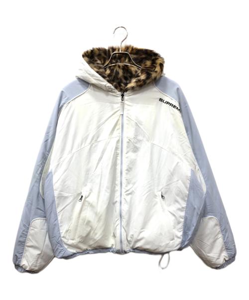 SUPREME（シュプリーム）SUPREME (シュプリーム) Faux Fur Reversible Hooded Track Jacket ブラウン×ホワイト サイズ:Lの古着・服飾アイテム