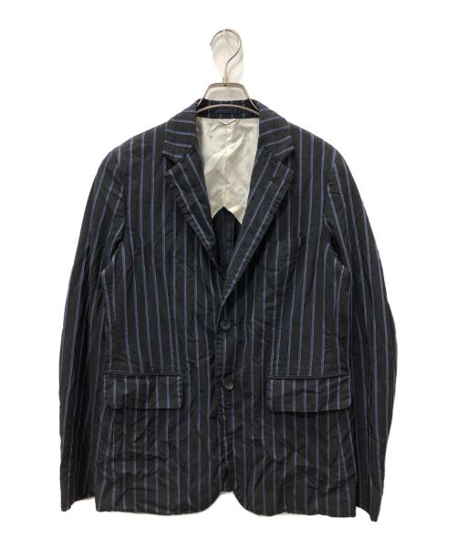 COMME des GARCONS HOMME DEUX（コムデギャルソン オム ドゥ）COMME des GARCONS HOMME DEUX (コムデギャルソン オム ドゥ) ストライプセットアップスーツ ブラック×ネイビー サイズ:SIZE XSの古着・服飾アイテム