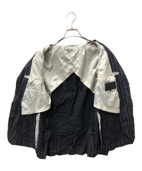 COMME des GARCONS HOMME DEUX（コムデギャルソン オム ドゥ）COMME des GARCONS HOMME DEUX (コムデギャルソン オム ドゥ) ストライプセットアップスーツ ブラック×ネイビー サイズ:SIZE XSの古着・服飾アイテム